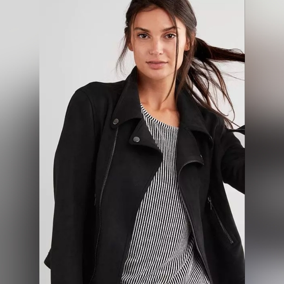 Chic Cropped Faux Suede Moto Jacket - Picture 1 of 7